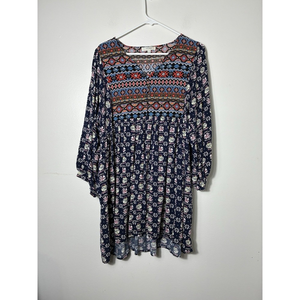 Umgee Long Sleeve Tunic Top Women's 2XL Boho Colorful